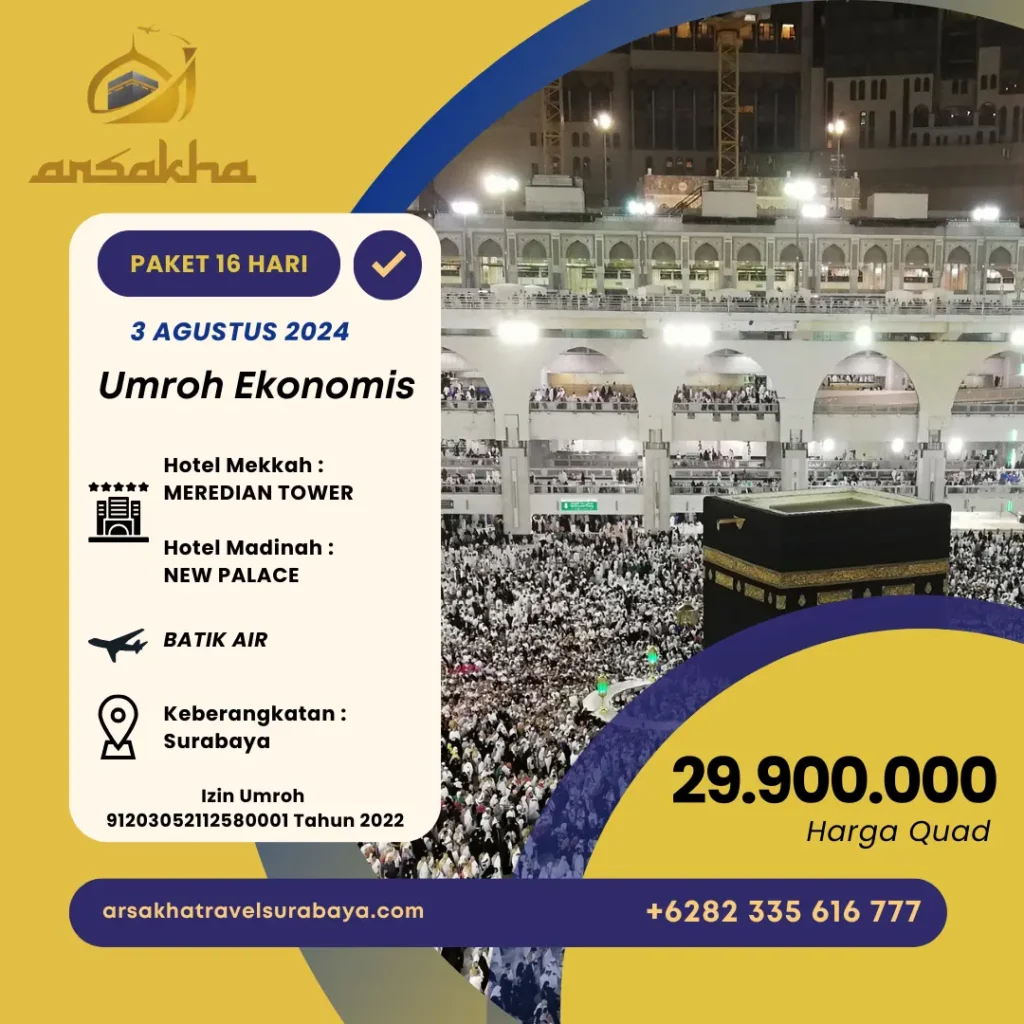 paket umroh 16 hari berangkat 3 agustus 2024