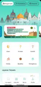 tampilan awal aplikasi pusaka kementrian agama